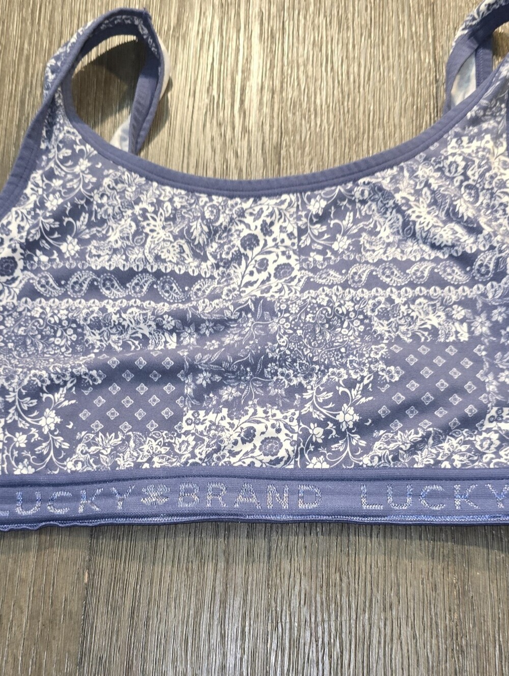 Lucky Brand Sz. 3xl Blue/white Wire Free Bra